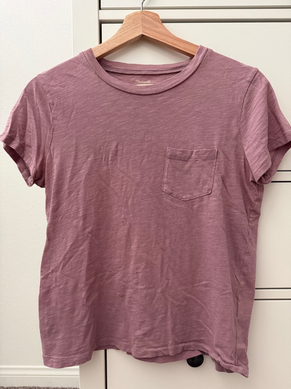 Madewell Short-Sleeve Pocket Tee in Mauve dusty pink